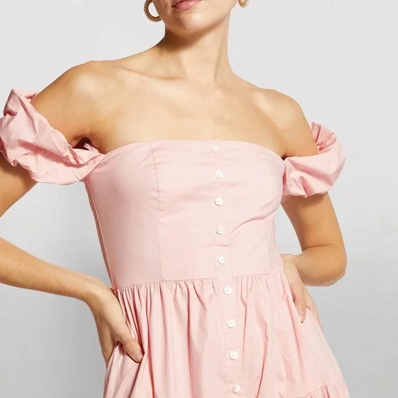 Staud dress pink midi dress - Picture 3 of 4